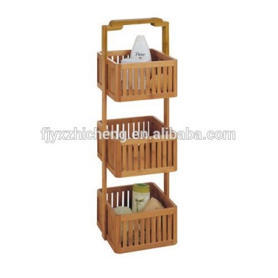 Wholesale Bamboo bathroom shower shampoo holder hot sale shower soap holder for bathroom accessories