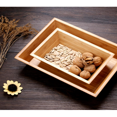 Hot sale bamboo food snack serving box tray wholesale for food