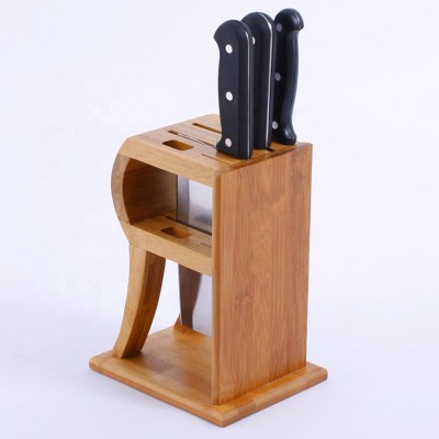 Bamboo Kitchen Counter Top Knife Block, Cutlery Storage Rack ,Universal Kitchen Butcher Bamboo Knife Block / Knife Holder