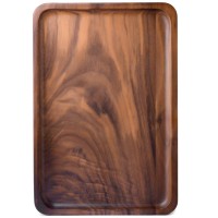 Wholesale Solid Acacia Wood Rectangle Tableware Serving Tray