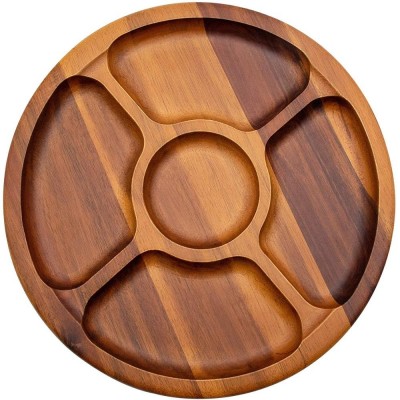 Acacia Wood Chip and Dip Serving Dish - Serving Tray