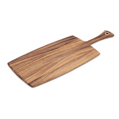 Acacia Wood Cutting Board With Long Handle + Metal Hole