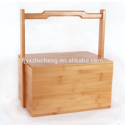 Eco-friendly Bamboo Fruit Basket with Lid /100% Bamboo Food Storage Box