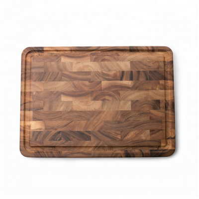 End Grain Board with Channel, Acacia Wood