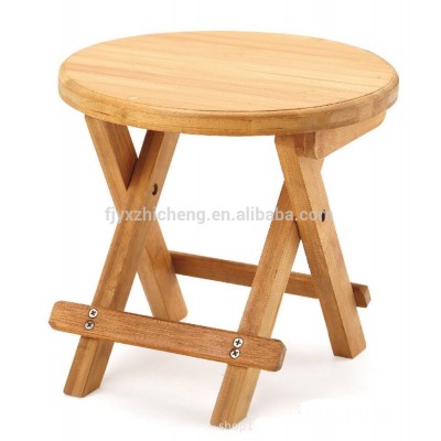 Round Multifunctional Foldable Bamboo Stool for Fishing Shower,Garden and Patio