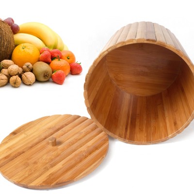 Eco-friendly Bamboo Cereal Storage Boxes Kitchen Rice Containers with cover