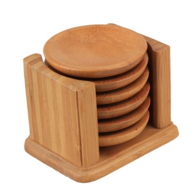 Bamboo Drink Coasters for Mug Cups Hot Dishes Plates Pan Pot Kitchen Counter-top