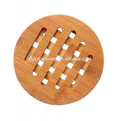 Wholesale Natural Bamboo Trivet For Kitchen Eco-friendly Round Shape Bamboo Trivet Mat Heavy Duty Hot Pot Holder Pads Low Price