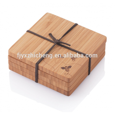 hot sale unique bamboo pan coaster bamboo pan coaster coaster gift set