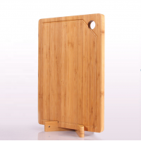 Supply bamboo cutting board set with stand holder