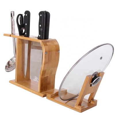 Bamboo knife rest spoon rest kitchen fork rack knife block